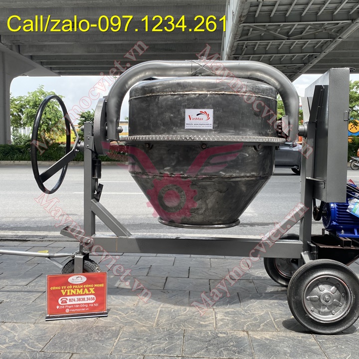 Máy trộn bê tông 350L chạy điện inox giá rẻ