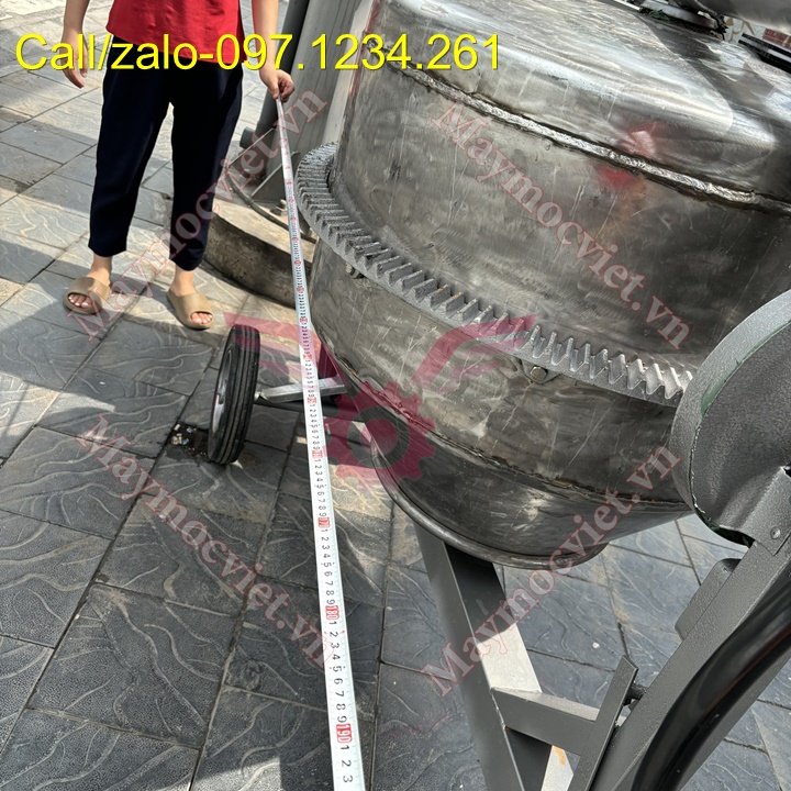 Máy trộn bê tông 350L chạy điện inox giá rẻ
