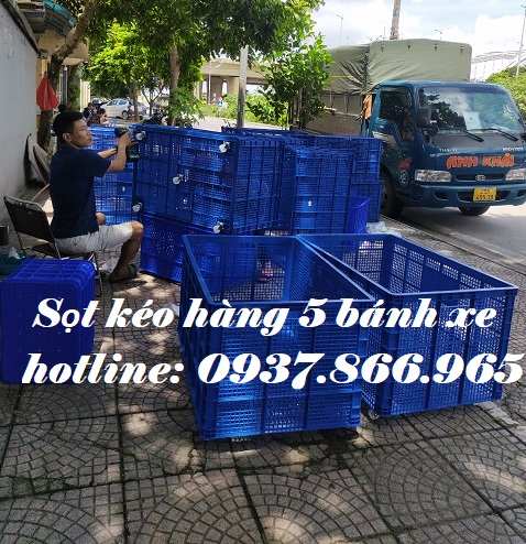 Đại lý phân phối sóng kẻ, sọt có 5 bánh xe to, sọt nhựa hở tại hà nội, sóng kẻ có bánh