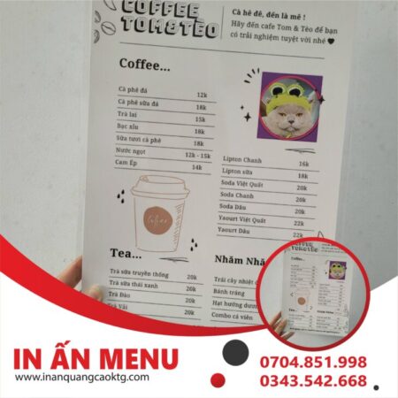 thiết kế in ấn menu giá tốt