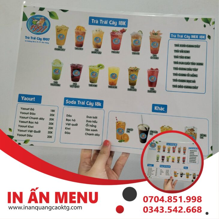 thiết kế in ấn menu giá tốt