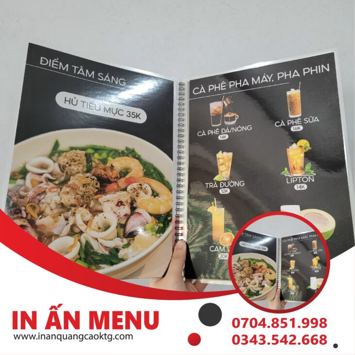 thiết kế in ấn menu giá tốt