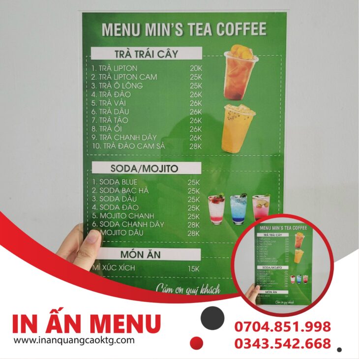 thiết kế in ấn menu giá tốt
