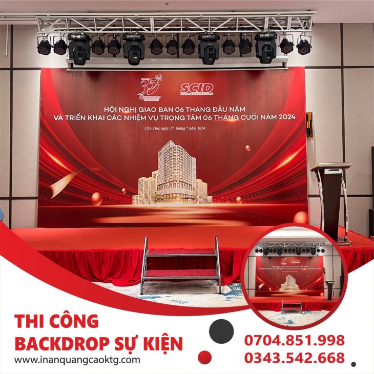 thi công backdrop hội nghị tại cần thơ