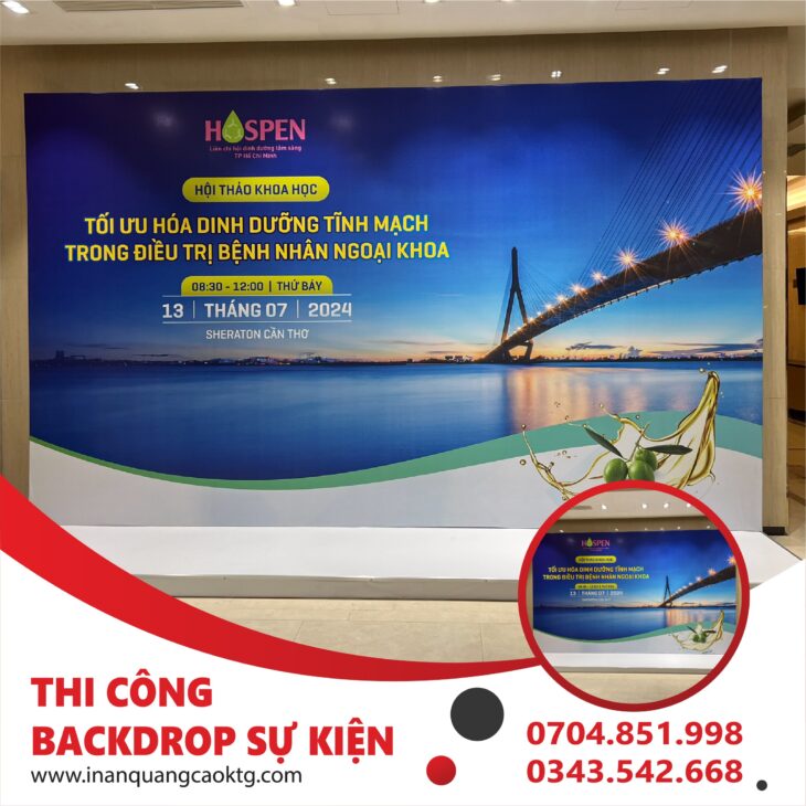 thi công backdrop hội nghị tại cần thơ