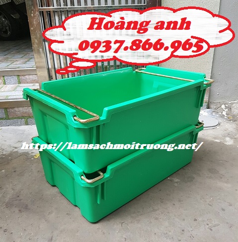 Bán thùng nhựa có quai sắt 2 đầu, thùng nhựa đặc, khay nhựa có quai hai đầu , thùng A2
