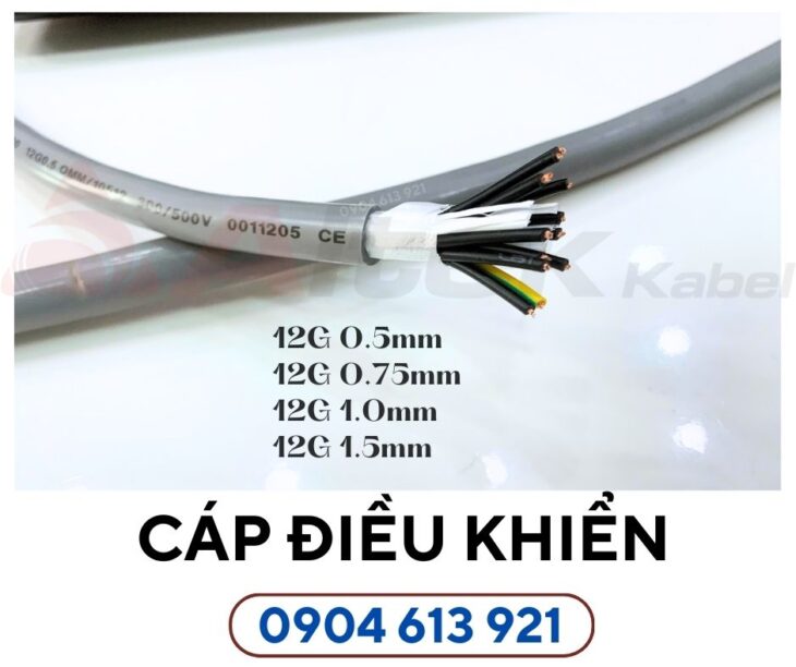 Cáp điện 12 lõi, cáp điều khiển 12×0.5mm/12×0.75mm/12×1.0mm/12×1.5mm Altek Kabel