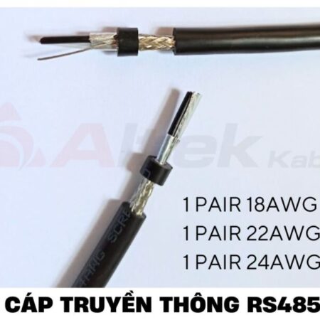 Cáp tín hiệu RS485 vặn xoắn chống nhiễu 24AWG 2 pair Đà Nẵng, Quảng Ngãi , Bình Định