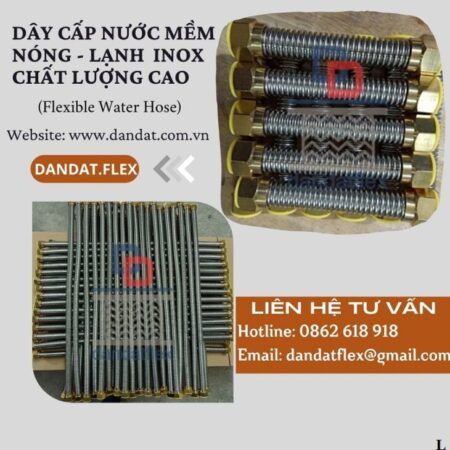 Dây cấp nước nóng lạnh, dây dẫn nước inox 304, ống dẫn nước mềm bình nóng lạnh phi 21