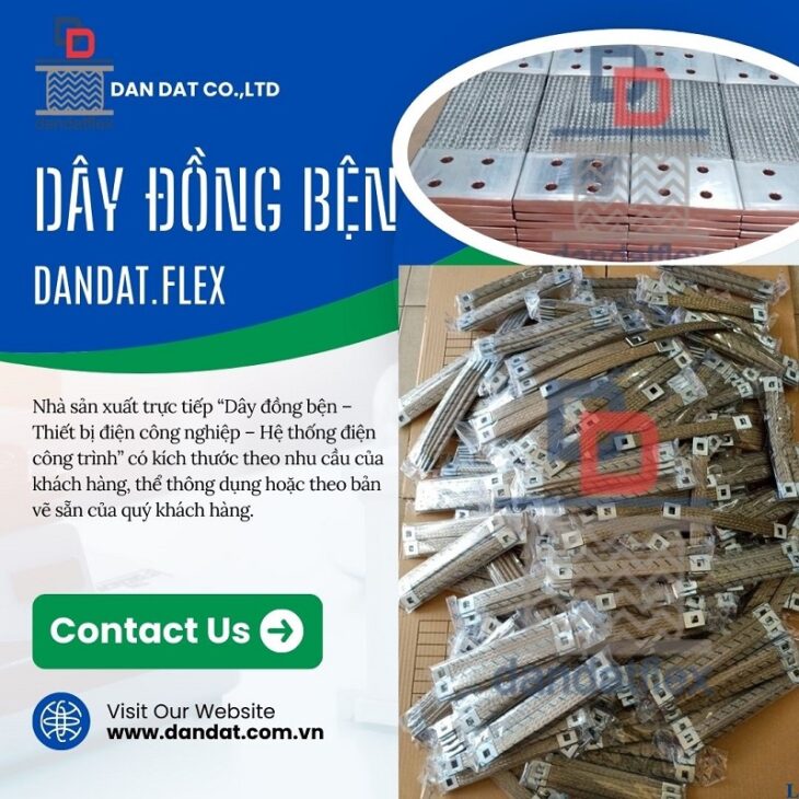 Dây đồng bện mạ thiếc, dây đồng bện tiếp địa, thanh cái đồng mềm mạ thiếc dùng làm tiếp địa