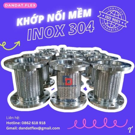 Khớp nối inox chống rung,khớp nối mềm chống rung,khớp nối mềm máy nén khí,khớp nối mềm inox thủy lực