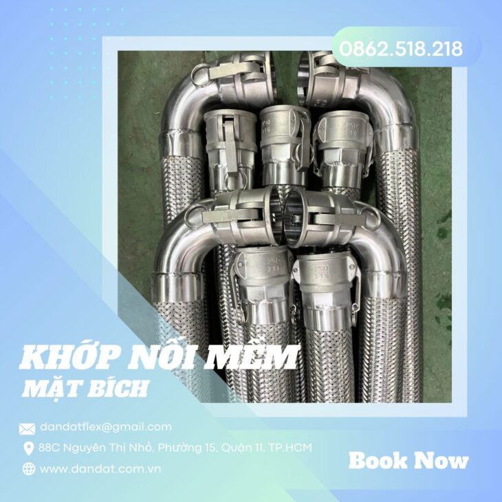 Khớp nối mềm inox – Khớp nối mềm kết nối mặt bích – Khớp chống rung kim loại – Khớp nối giảm chấn