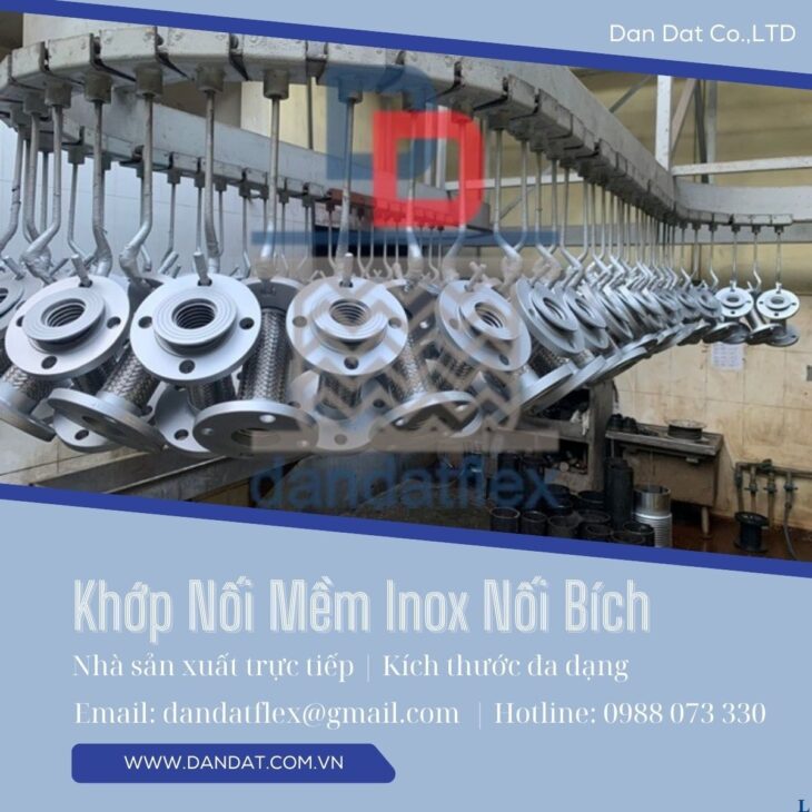 Ống mềm inox bọc cách nhiệt, khớp nối mềm inox nối ren, nối mềm inox