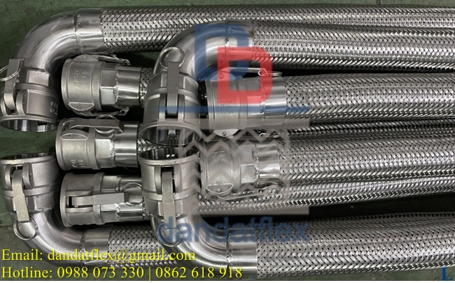 Khớp nối nhanh inox 304, ống khớp nối mềm inox, khớp nối mềm inox nối ren