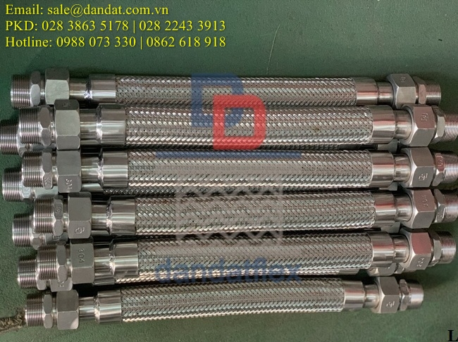 Khớp nối nhanh inox 304, ống khớp nối mềm inox, khớp nối mềm inox nối ren