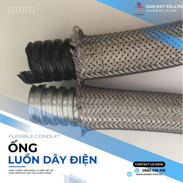 Ống Luồn Dây Điện, Ống Luồn Dây Điện Bọc Nhựa Bọc Lưới Inox, Ống Ruột Gà Lõi Thép Luồn Dây Điện