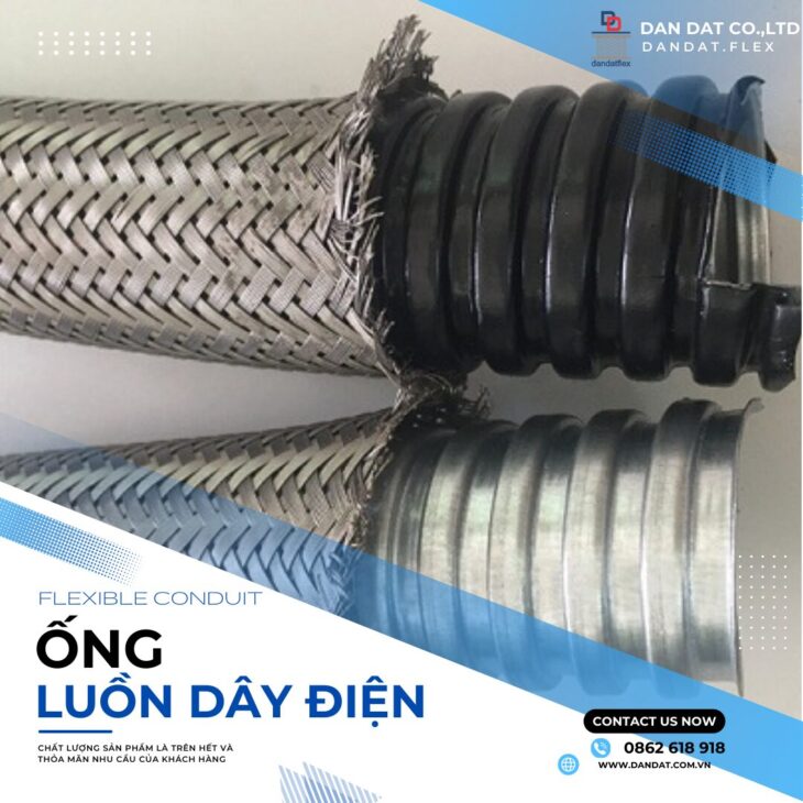 Ống Luồn Dây Điện, Ống Luồn Dây Điện Bọc Nhựa Bọc Lưới Inox, Ống Ruột Gà Lõi Thép Luồn Dây Điện