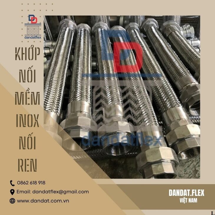 Ống mềm inox dùng trong công nghiệp, khớp nối mềm chống rung, khop noi mem inox