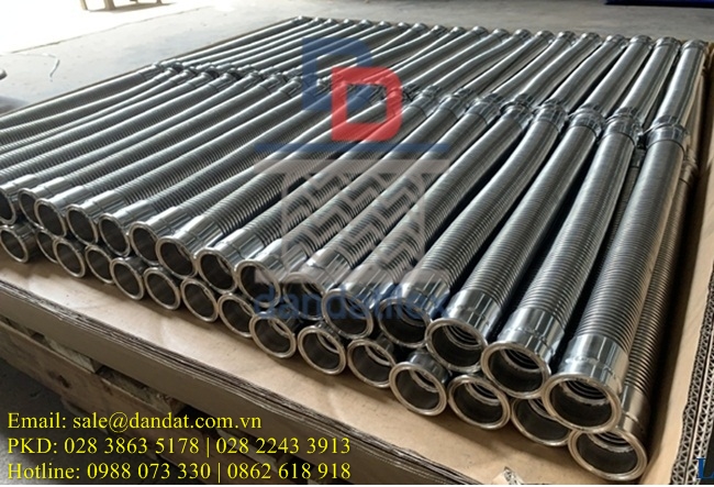Khớp nối nhanh inox 304, ống khớp nối mềm inox, khớp nối mềm inox nối ren
