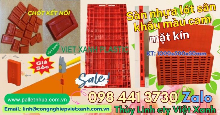 Sàn nhựa lót sân khấu màu cam 1000x500x50mm giảm giá khuyến mãi