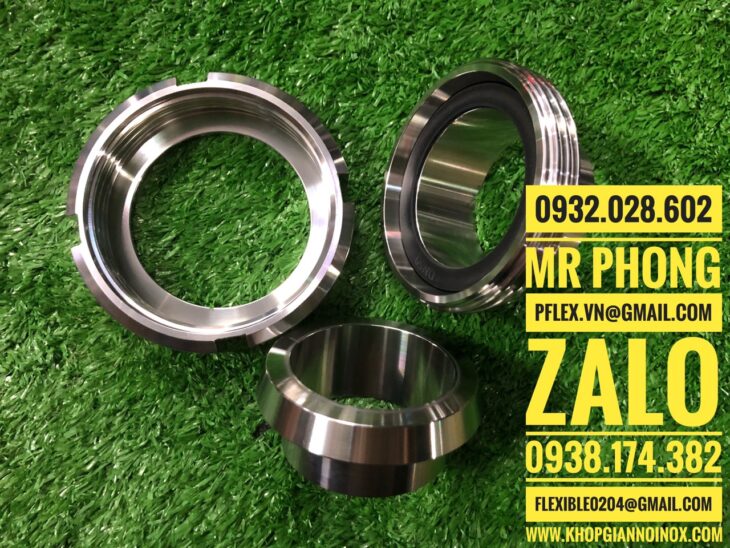 rắc co vi sinh inox 304,khớp nối rắc co inox vi sinh,co hàn vi sinh inox,bầu giãm hàn inox vi sinh