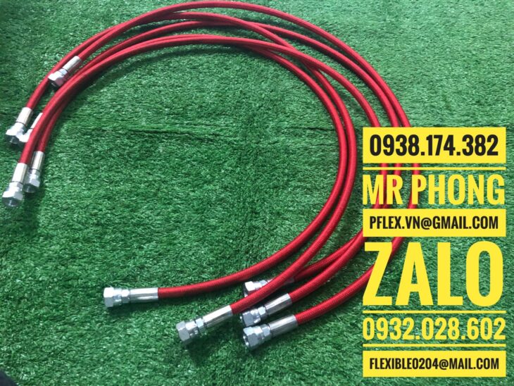 ống mềm teflom bọc vải cách nhiệt , ống PTFE bọc vải , ống teflon bọc vải cách nhiệt