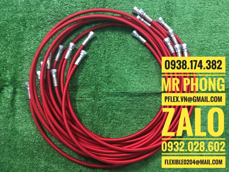 ống mềm teflom bọc vải cách nhiệt , ống PTFE bọc vải , ống teflon bọc vải cách nhiệt