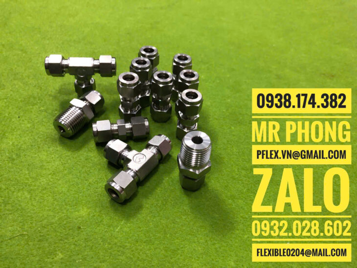 đấu nối inox thẳng hạt bắp- đầu nối inox hạt bắp 90 độ- đầu nối inox chữ TEE hạt bắp