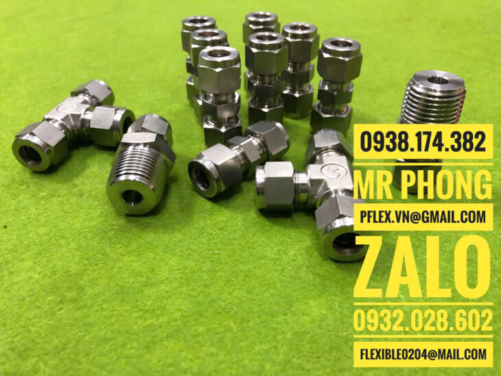 đấu nối inox thẳng hạt bắp- đầu nối inox hạt bắp 90 độ- đầu nối inox chữ TEE hạt bắp
