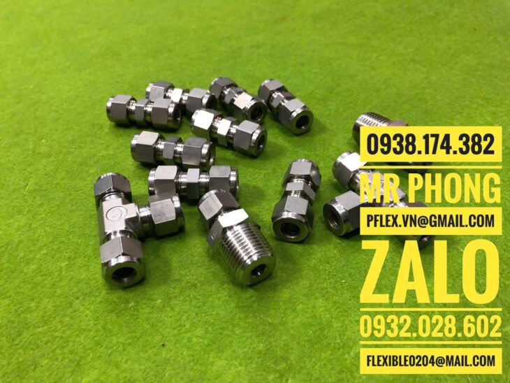 đấu nối inox thẳng hạt bắp- đầu nối inox hạt bắp 90 độ- đầu nối inox chữ TEE hạt bắp