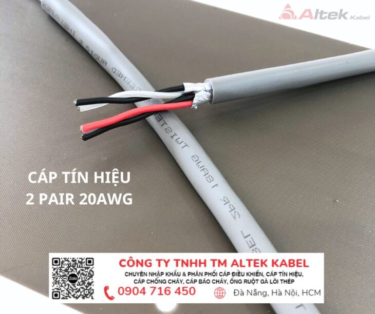 Tổng kho cáp tín hiệu 20awg 2 pair Altek Kabel