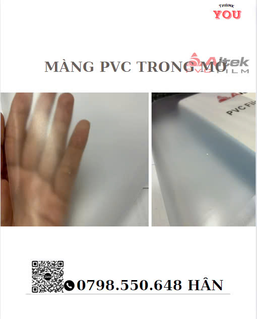 Màng nhựa pvc trong mờ chất lượng tốt