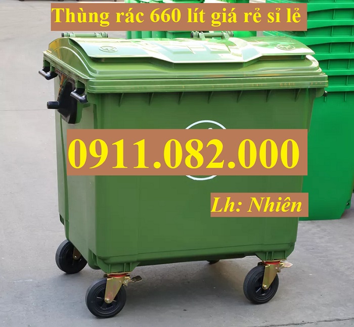 Giá rẻ thùng rác nhựa mẫu mới- thùng rác 120l 240l 660l tại cần thơ – lh 0911082000