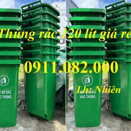 Giá rẻ thùng rác nhựa mẫu mới- thùng rác 120l 240l 660l tại cần thơ – lh 0911082000
