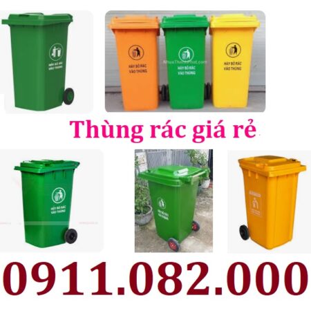 Thùng rác chất lượng giá tốt- thùng rác 120l 240l 660l giá rẻ tại cần thơ- lh 0911082000