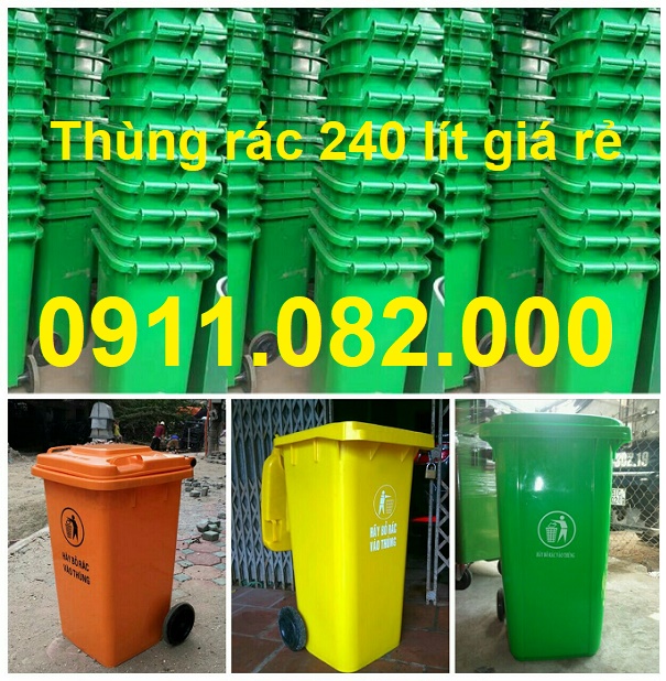 Giá rẻ thùng rác nhựa mẫu mới- thùng rác 120l 240l 660l tại cần thơ – lh 0911082000