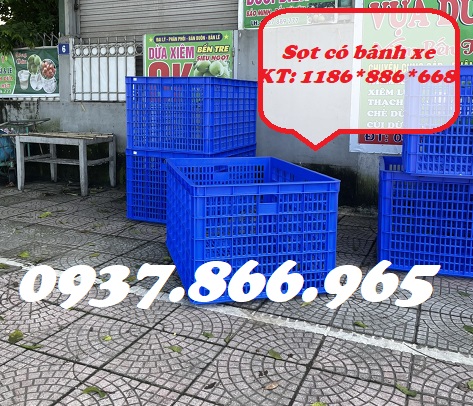 Sọt có 26bánh xe, sọt dài hơn 1m có bánh xe đẩy hàng hóa, sóng nhựa hở có bánh xe dươ