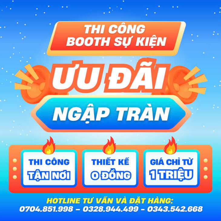 thiết kiế in ấn thi công booth backdrop cần thơ