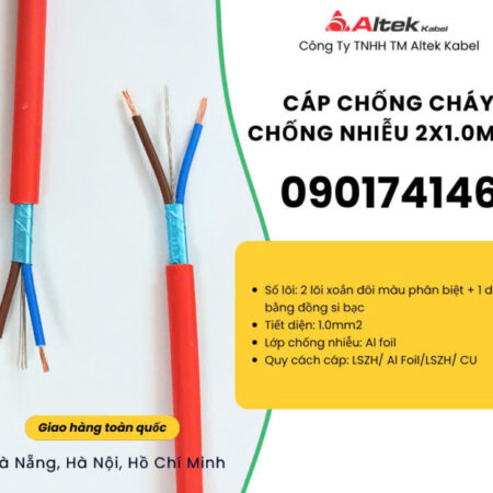 Dây cáp tín hiệu chống cháy, chống nhiễu 2 lõi Altek Kabel Đà Nẵng