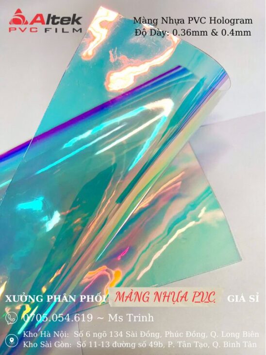Cuộn màng pvc – màng pvc hologram may balo, rèm