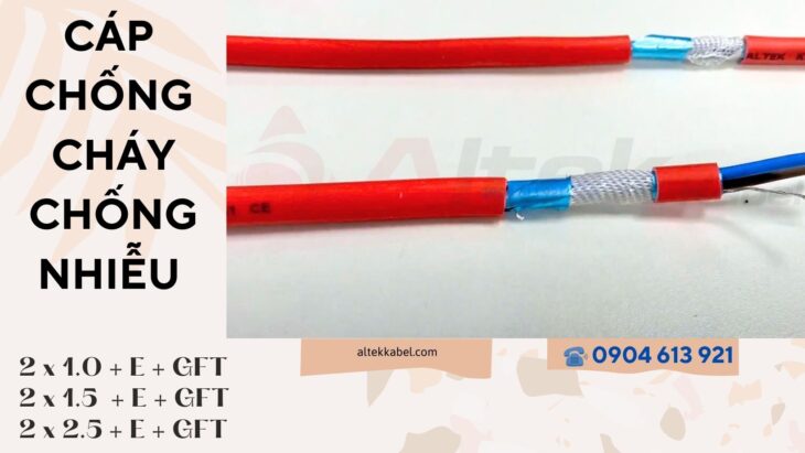 Cáp tín hiệu chống cháy chống nhiễu SCC 2×1.5mm2 GFT Altek Kabel Đà Nẵng, HCM, Hà Nội