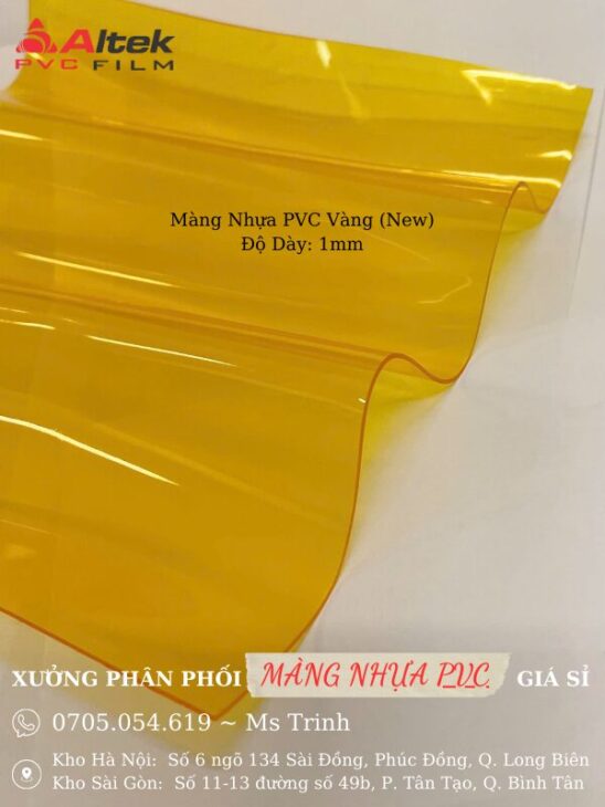 Màng nhựa PVC – Rèm Màu Vàng Dày 1mm