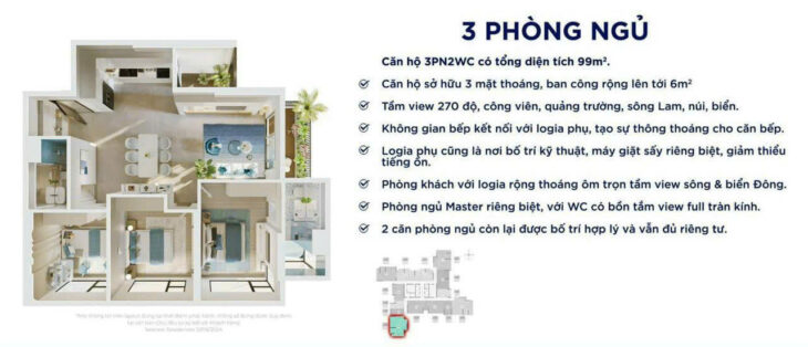 Chỉ cần 1 TỶ đã sở hữu căn hộ 3 ngủ Tại CHUNG CƯ cao cấp ECO PARK Vinh