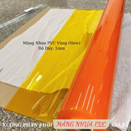 Màng nhựa PVC – Rèm Màu Vàng Dày 1mm