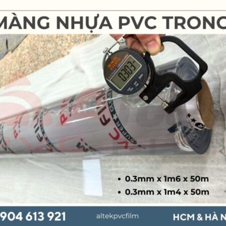 Màng nhựa PVC dẻo trong suốt độ dày 0.3mm khổ rộng 1m6x50m Altek Kabel
