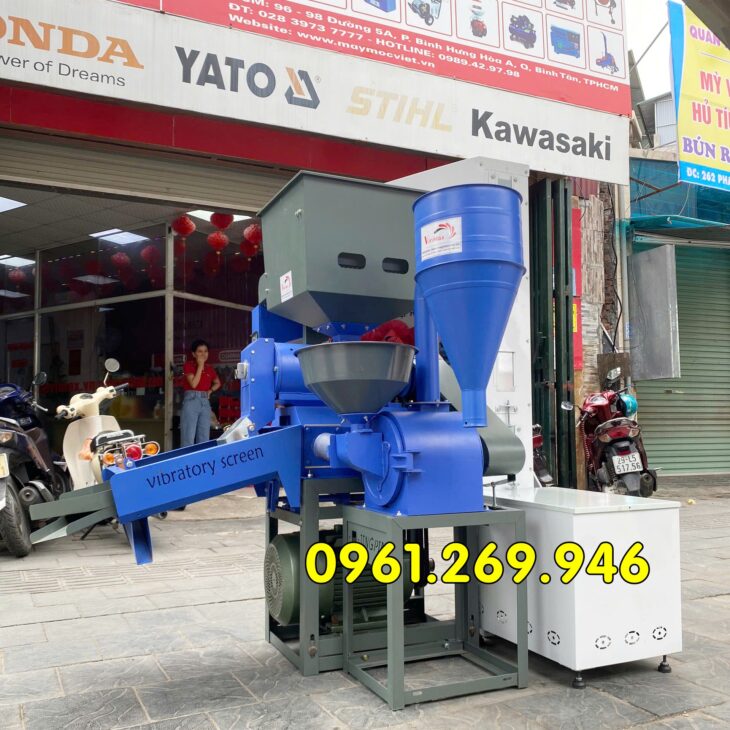 Máy xát gạo liên hoàn 800kg/h Turbo TBX800 điện 3 pha