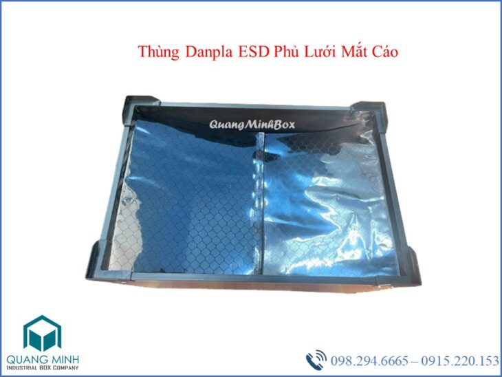 Thùng Danpla ESD Phủ Lưới Mắt Cáo