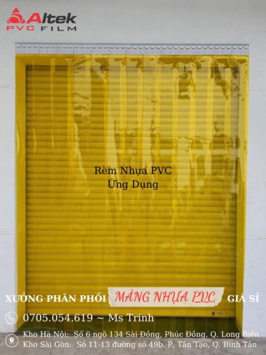 Màng nhựa PVC – Rèm Màu Vàng Dày 1mm