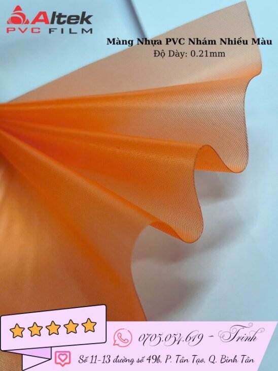 Màng nhựa pvc dẻo nhám nhiều màu 0.21mm