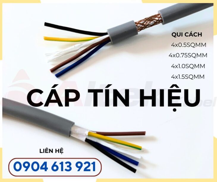 Cáp tín hiệu 4 lõi, cáp điều khiển chống nhiễu RVVP 4×0.75mm2 Altek Kabel